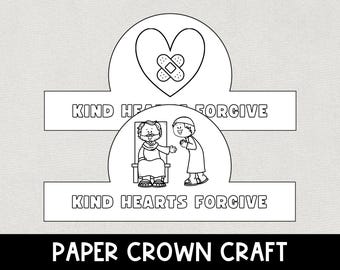 The Unforgiving Servant Bible Crown, Printable Parables of Jesus Forgiveness Crown, Easy Faith Headband Craft, Sunday School Activity, VBS