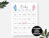 Gender Reveal Bingo, 50 Unique Baby Bingo Cards, Boy or Girl Prefilled Baby Shower Bingo, Fun Gender Reveal Party Games