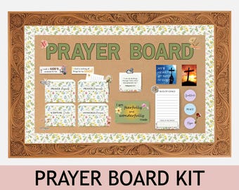 Prayer Board Kit, DIY Prayer Board Printables, Vision Board, Scripture Verses, Gratitude Posters, Prayer Request Cards, Answered Prayers