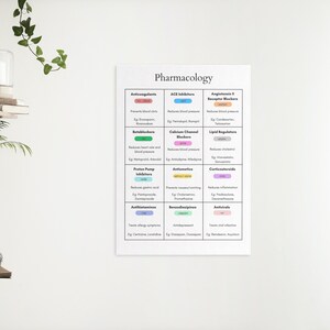 Pharmacology Cheat Sheet, Printable Nursing Student Pharmacology, Pharmacology Study Guide ...