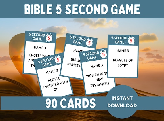 Bible 5 Second Game, Bible Trivia, Christian Games, Bible Party Games, Printable Bible Game, Bible Activities, Church Games, Sunday School