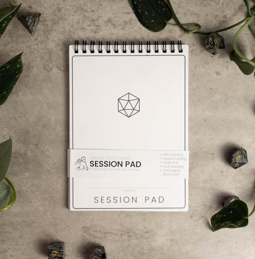 Session Pad | System Agnostic TTRPG Session Notepad - Etsy