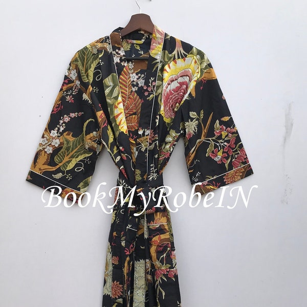 cotton kimono Robes, Bathrobes, ethnic Robes, Robes and kimono ,Dressing Robes Japanese Robes, Natural wear robes