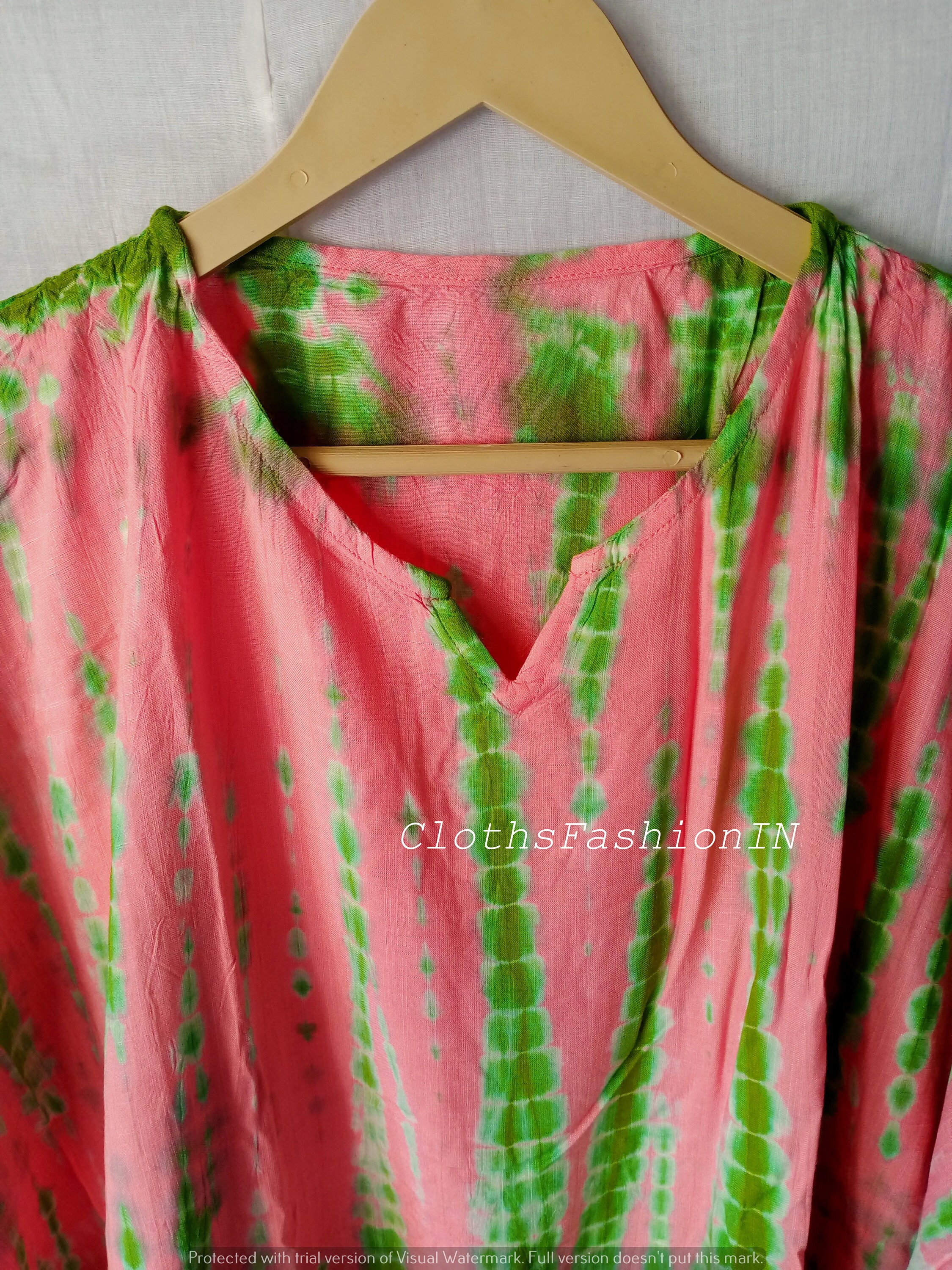 Green Floral Satin Kimono Kaftan Boho Bikini Cover up