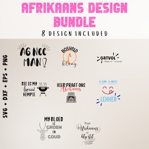 Afrikaans Cut Files | Set of 8 cut files, Afrikaans | Instant digital download | Snaaks Afrikaans | Funny, Braai, Suid Afrika, South Africa