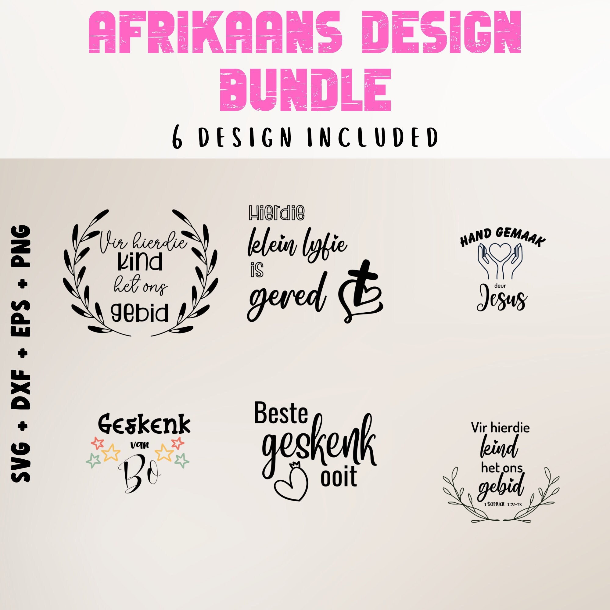 Afrikaans Cut Files Afrikaans Geloof Afrikaans Christian Baby Designs