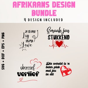 Afrikaans Cut Files | Smaak Jou Stukkend | Afrikaans | Liefde | Lig in my Lewe | South African Wall Art | South Africa Clipart | Afrikaans