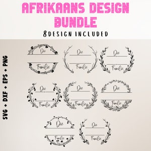 Afrikaans / Monograma dividido Svg / Pdf Png Eps Dxf / Silueta Svg / Letrero de apellido personalizado Svg / Paquete de monogramas Svg / Bienvenido Svg