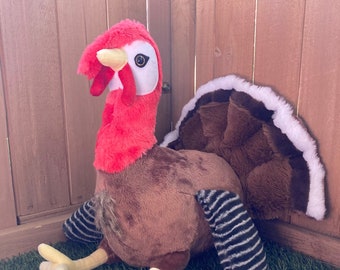 15" Turkey Plush - Realistic Stuffed Farm Animal Toy