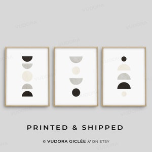 Modern Neutral Abstract Printable Wall Art Set of 3, Black and Beige Abstract Prints, Minimalist Neutral, Printable Art Posters