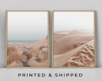 Ocean Wall Art, Set of 2 Prints, Beige Beach Wall Art, Minimalistic Art, 24x36, 2 Piece Wall Art, Japandi Wall Art, Light Beige Wall Art