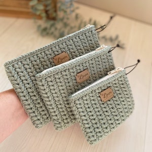 Patrón PDF para neceser de crochet con forma de corazón - Incluye 3 tamaños.