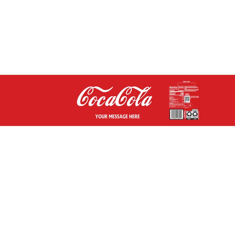 Personalized Cocacola Label Sticker, Custom Name Vinyl, Coke Can