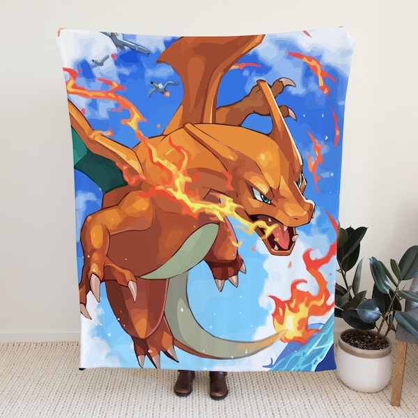 Charizard Blankets - Charizard Gift, Charizard Push Blanket & Charizard Accessories