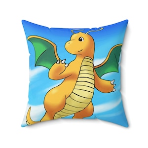 Dragonite Pillow - Dragonite Accesories, Cute Dragonite Gift, Dragonite Home Decoration & Dragonite Cushion