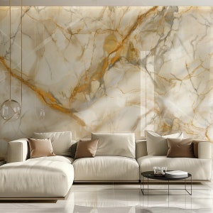 Luxury Marble Wall Panel – Calacatta Gold Look, Large Feature Wall Art, High-End Interior Wall Decor, Modern Living Room Accent Panel.