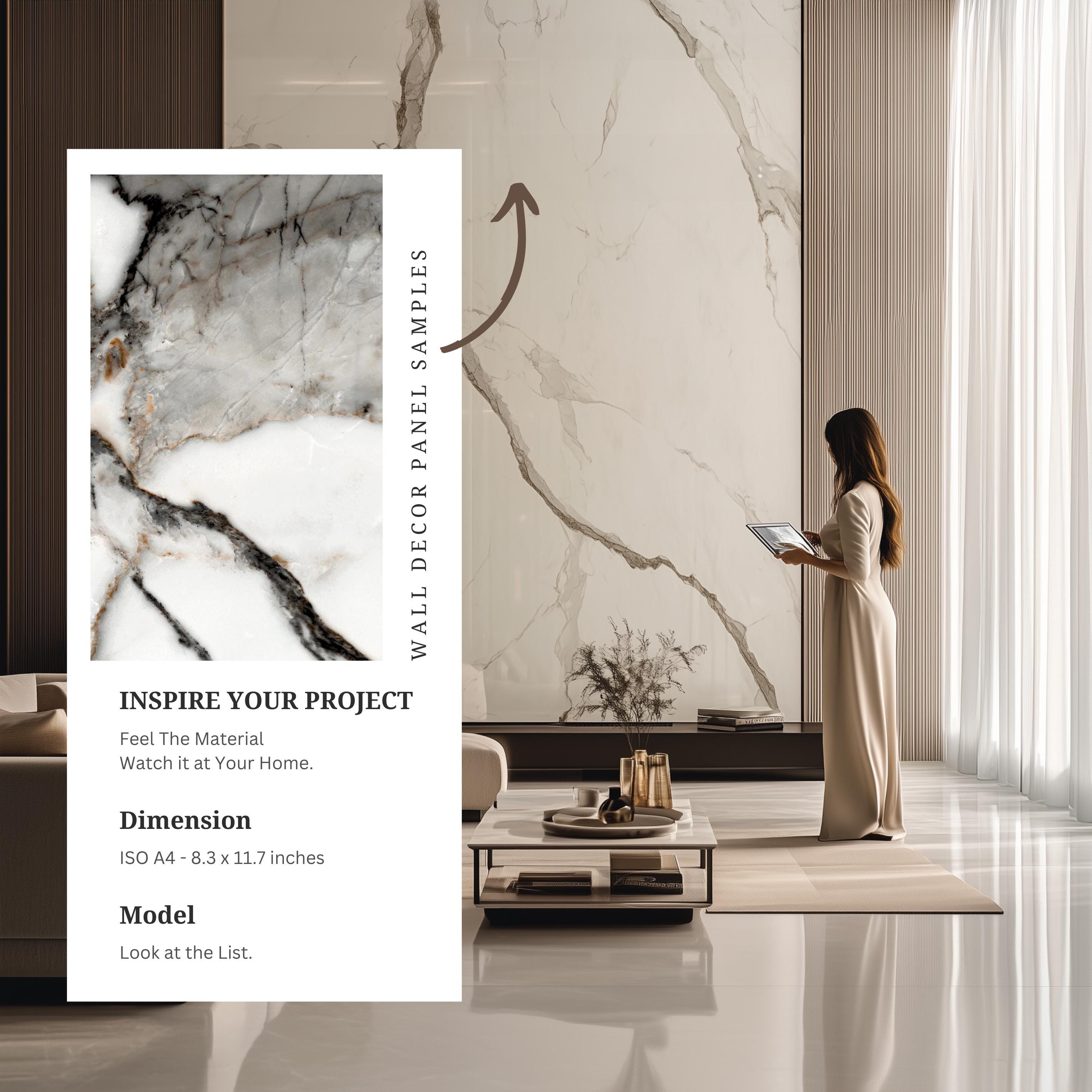 Pannelli Decorativi da Parete Eleganti per Muri d’Accent – Collezione di Marmi Pregiati – Campioni