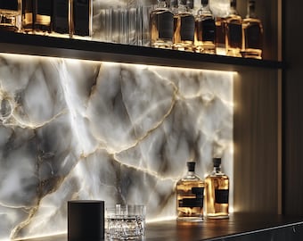 Pannelli Murali in Marmo, Finiture Decorative, Pregiata Collezione di Onice e Quarzitico in Vetro Sintetico Personalizzato – Made in Italy