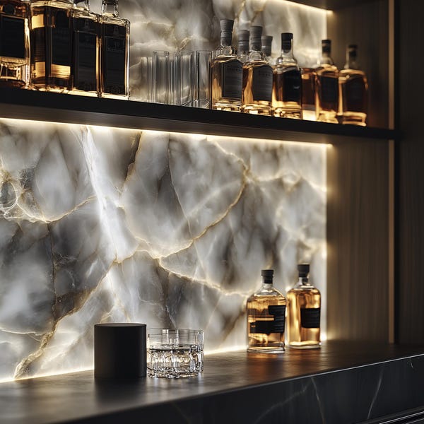 LED Wall Panels, Marble and Onyx Look, Custom Made Dimensions, Bar Wall Decor