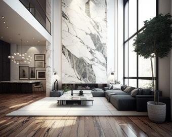 Pannelli murali lucidi realizzati a mano in vetro sintetico personalizzato: collezione di design in marmo di lusso, realizzata in Italia.