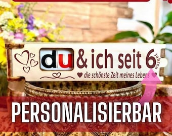 Geschenk zum Jahrestag  - gravierte Geschenkbox inkl. Duplo Schokoriegel kleine Aufmerksamkeit