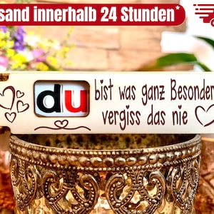 Du bist etwas ganz Besonderes   - gravierte Geschenkbox inkl. Duplo Schokoriegel kleine Aufmerksamkeit