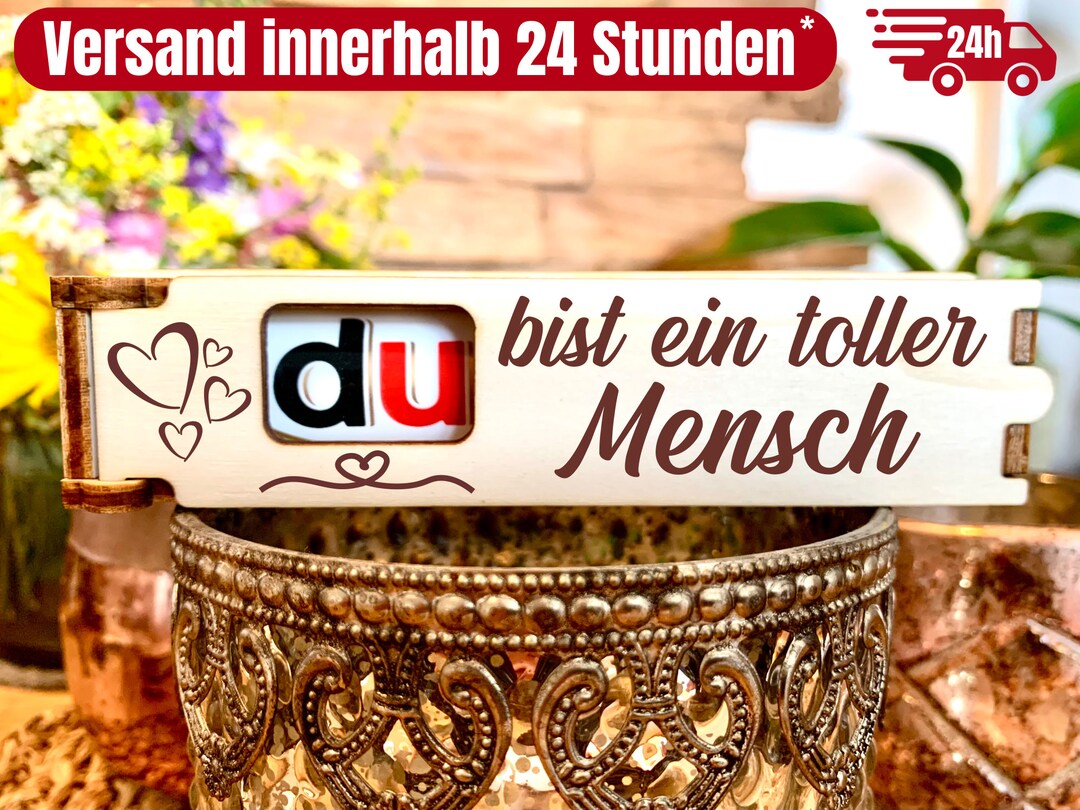 Du bist ein toller Mensch gravierte Geschenkbox inkl. Duplo