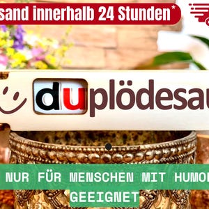 DuPlödeSau - Spass  - gravierte Geschenkbox inkl. Duplo Schokoriegel kleine Aufmerksamkeit