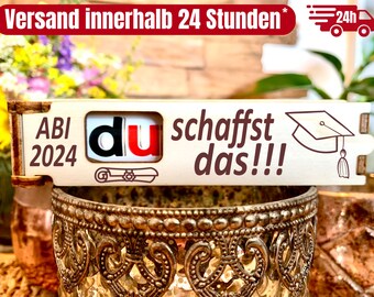 ABI Abitur 2024 DU schaffst das - gravierte Geschenkbox inkl. Duplo Schokoriegel kleine Aufmerksamkeit