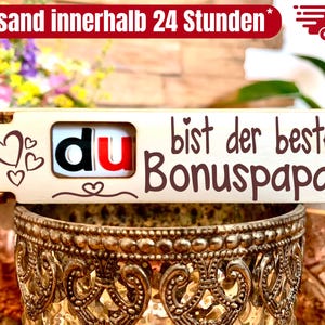 Du bist der beste BonusPapa - gravierte Geschenkbox inkl. Duplo Schokoriegel kleine Aufmerksamkeit