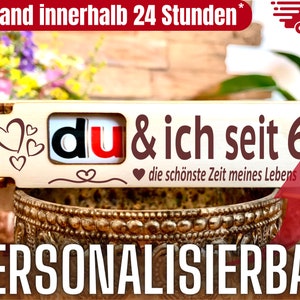 Geschenk zum Jahrestag  - gravierte Geschenkbox inkl. Duplo Schokoriegel kleine Aufmerksamkeit