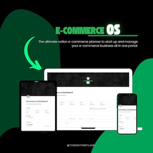 Notion Template für E-Kommerz | für kleine Unternehmen | Dashboard für den Shop, Shop, Etsy Shop | Lagerbestand, Bestellungen & Finanzen