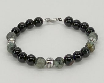 Natural stone bracelet Onyx and African turquoise Jasper