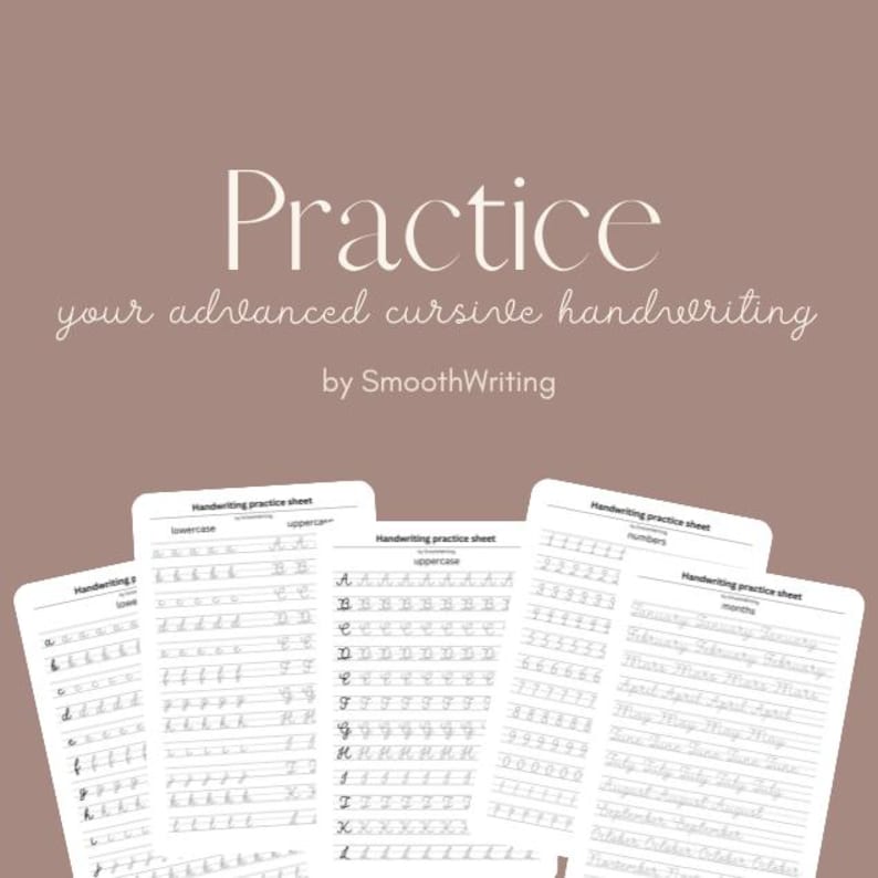 Cursive Printable Handwriting Worksheet For All Ages Etsy