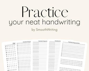 Neat printable handwriting practice sheet for all ages.