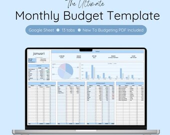 Google Sheets Budget Template – Monthly Finance Tracker with Formulas | Digital Budget Spreadsheet | Income And Expense Tracker