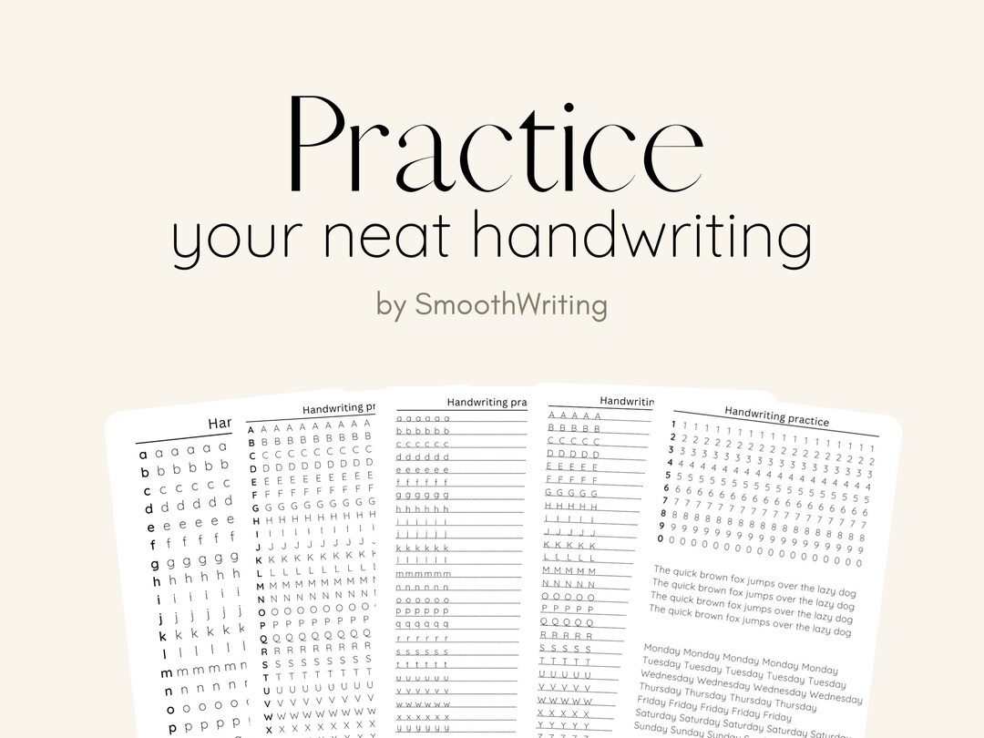 Neat Printable Handwriting Practice Sheet for All Ages. - Etsy