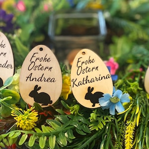 Personalisierter Geschenkanhänger Osterei mit Name, Gastgeschenk, Osterdeko, Platzkarte, Tischdeko