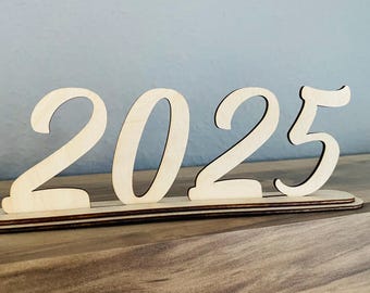Wooden New Year's Eve/New Year's Day display stand for 2027