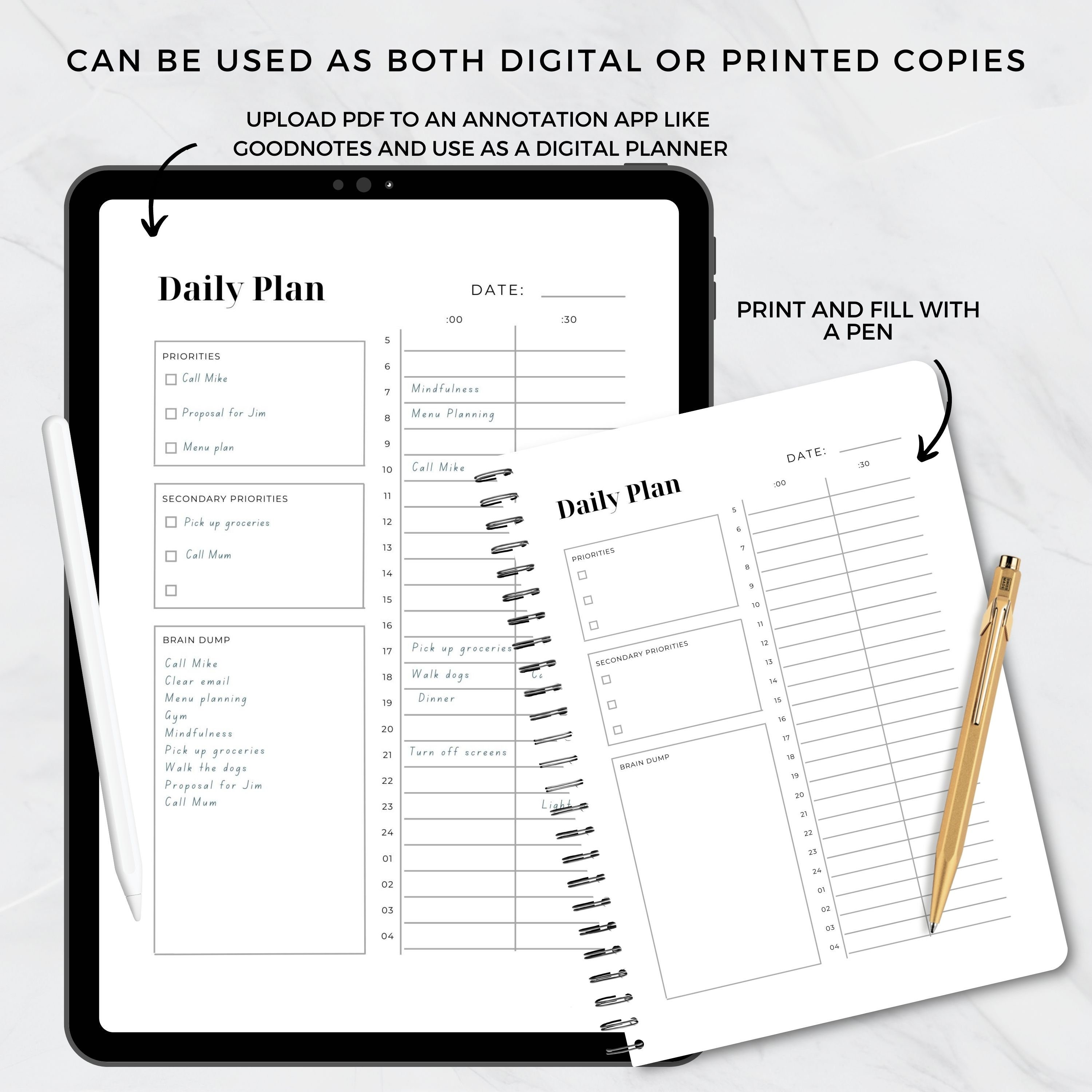 Time Management Tracker Template Printable PDF 24 Hour Daily Planner Time Management Tracker Template Printable PDF 24 Hour Daily Planner