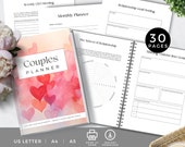 Couples Planner, Relationship Goal Setting Journal, Date Night Activity, Marriage Self Help Therapy, Vision Worksheets, Printable PDF HT1