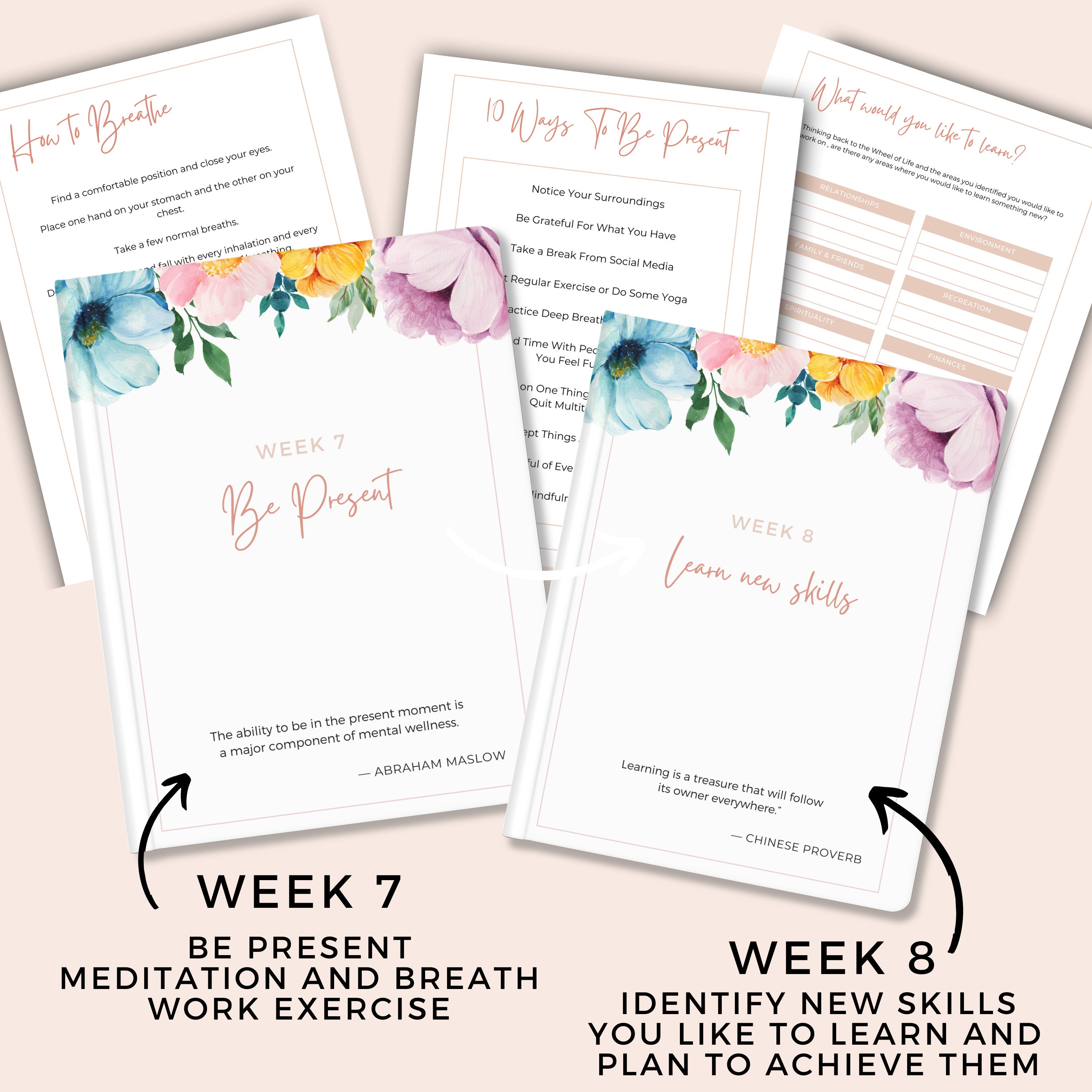 Positive Mindset Journal, Printable, Self Care Planner, Wellbeing ...