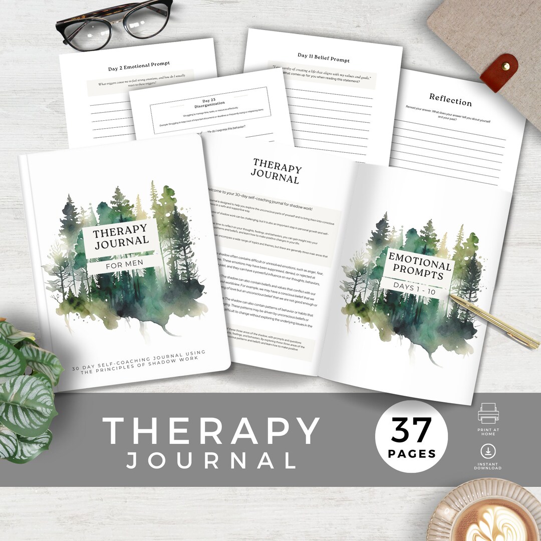 Therapy Worksheets for Men, Questions for Self-discovery & Emotional Healing, Mental Health ...
