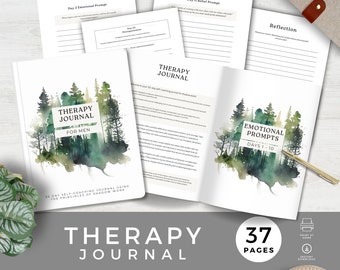 Therapy Worksheets for Men, Questions for Self-Discovery & Emotional Healing, Mental Health Workbook, Self-Help Guide, Shadow Work Journal