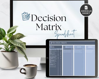 Priority To Do List Template Google Sheets, Decision Matrix, Eisenhower Planner, Brain Dump, Task Tracker, Digital Action Planning Checklist