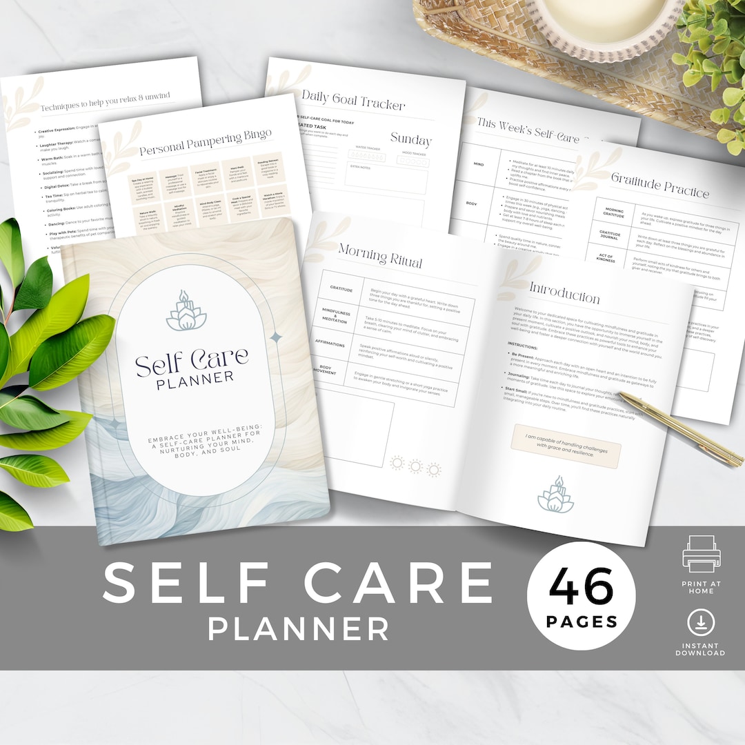 Self Care Worksheet PDF, Self-care Planner With Routines, Rituals ...