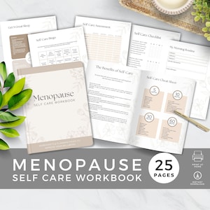 Menopause Self Care Workbook, Printable PDF, Self-Care Ideas, Routines and Checklists, Perimenopause Journal, Wellbeing Worksheets, Digital