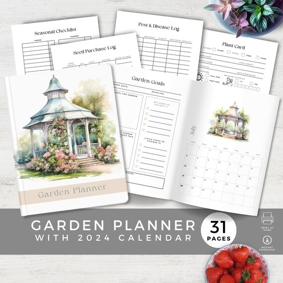 Gartenplaner 2024, Journaling, Saisonale Checkliste, Jahreskalender 2024,  Gartenkalender, Samen & Pflanzenlogbuch, Tagebuch - Etsy.de
