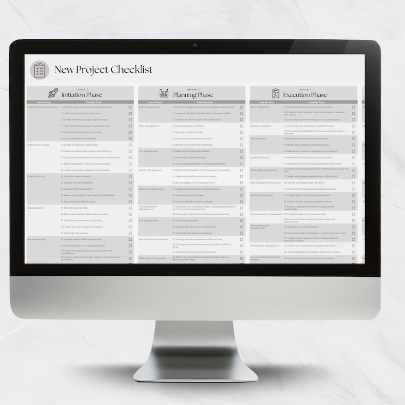 Project Checklist Template Google Sheets, Management Planner ...