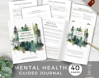 Mental Health Journal for Men, Guided Prompts To Help With Anxiety, Daily Mood Tracker, Stress Management, Self Help Therapy Workbook